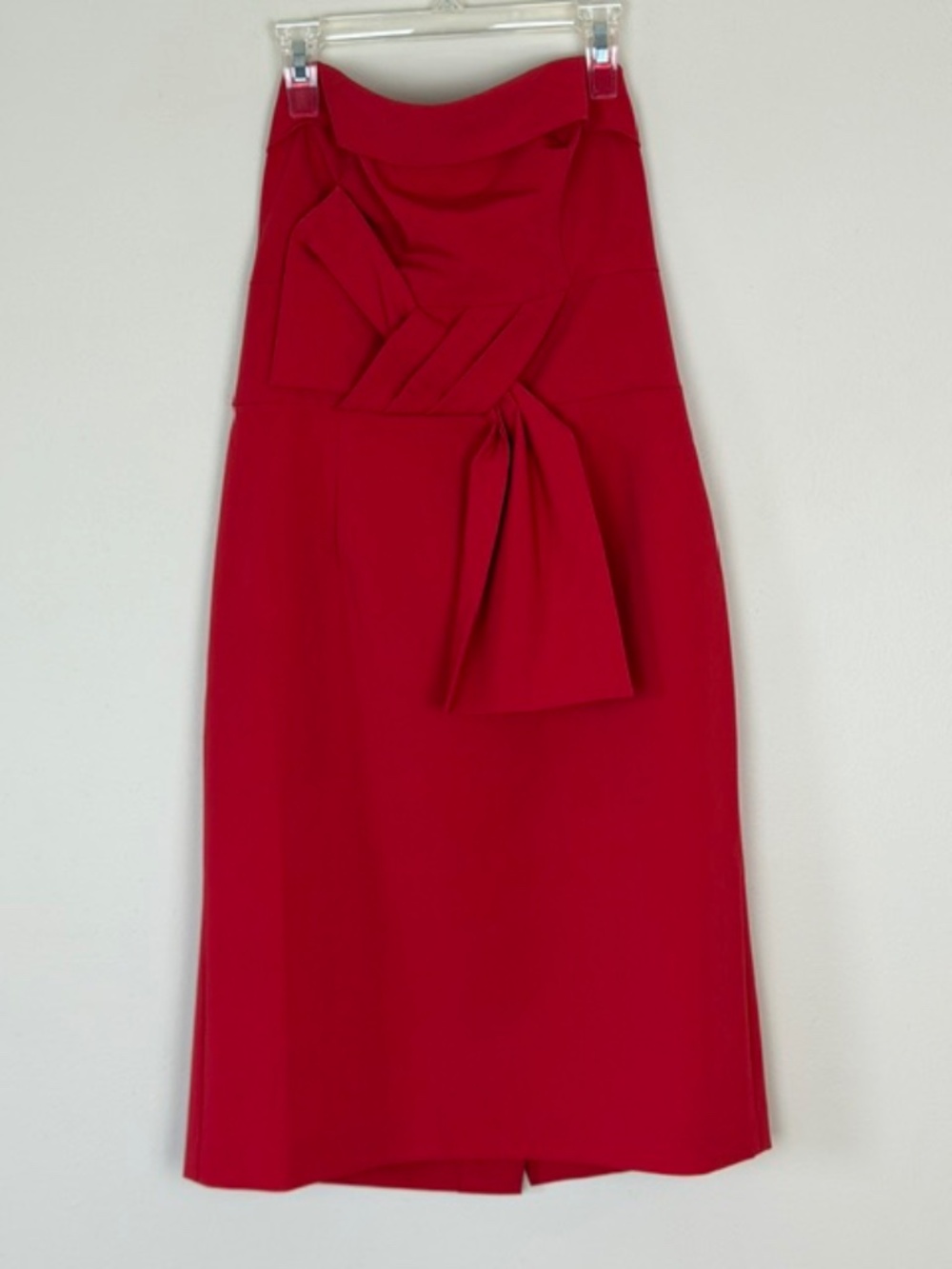 Vintage Spiegel Red Strapless Cocktail Dress Size 4 Bow 90's Y2K